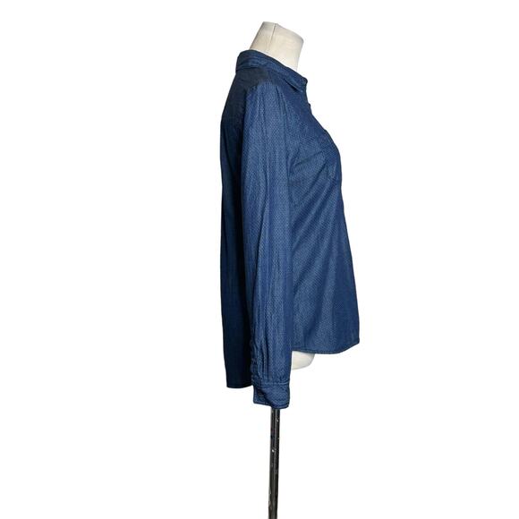 Liz Claiborne blue polka dots buttoned long sleeves shirt size PS - Picture 8 of 10